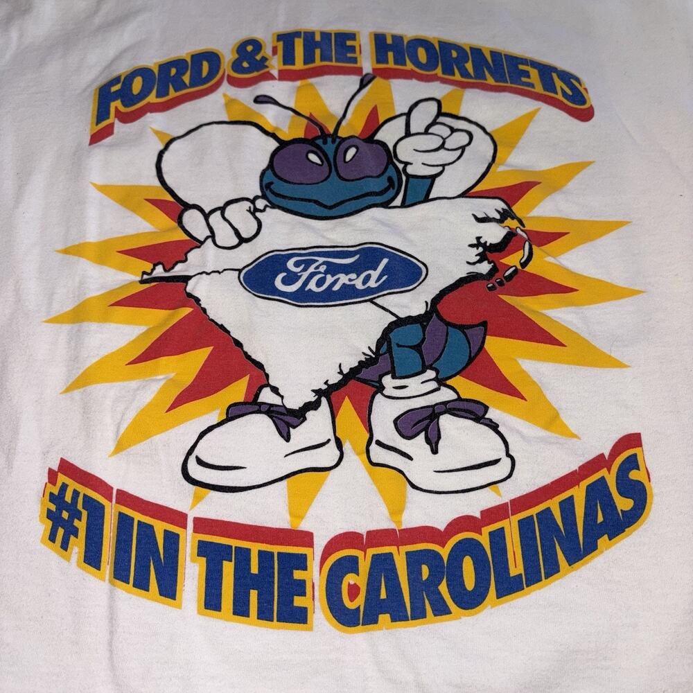 Vintage 1990s Ford And The Charlotte Hornets Shirt Large NBA Hugo